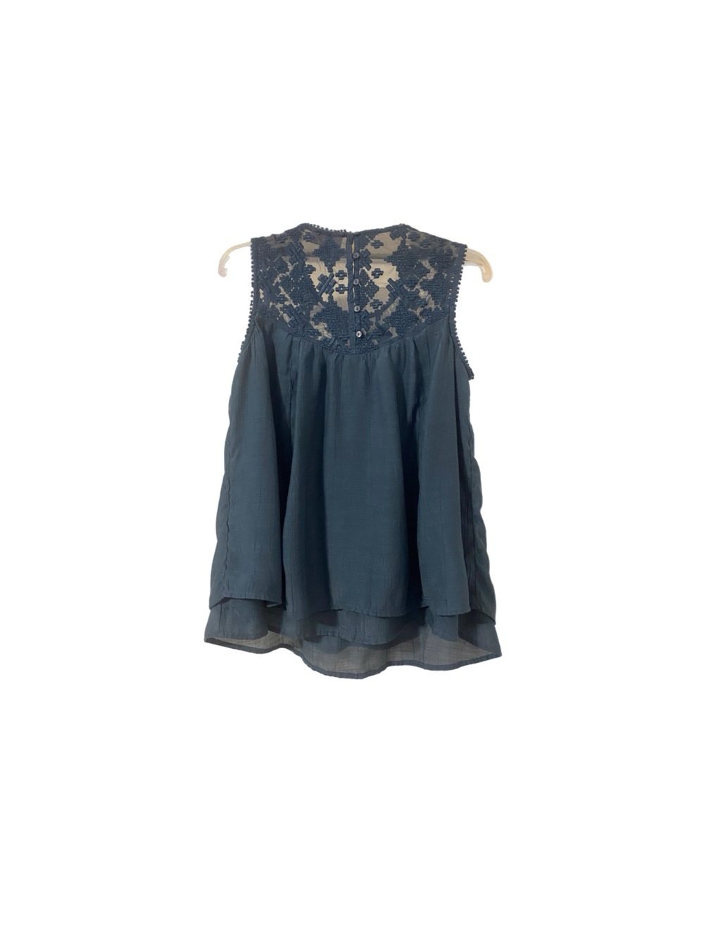 Style & Co. Lace Yoke Sleeveless Camisole - Slate Blue